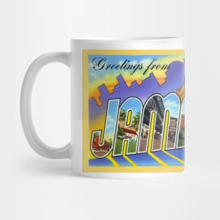 Greetings from Jamaica, Long Island, NY - Vintage Large Letter Postcard Mug